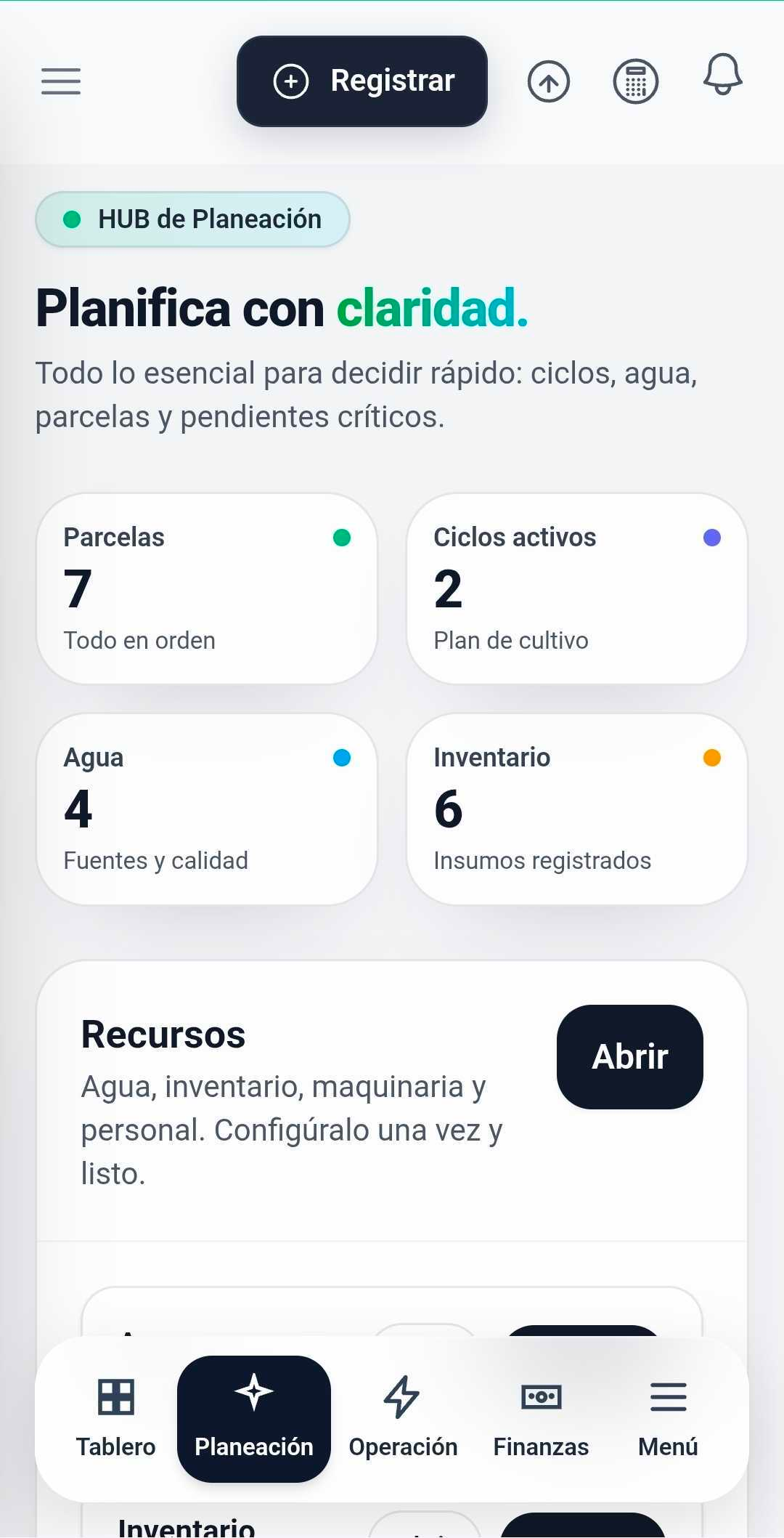 Menú · Operación